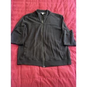 Calvin Klein Jacket Men's Medium (M) Black Full Zip Mock Neck Long Sleeve